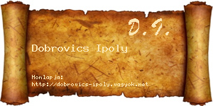 Dobrovics Ipoly névjegykártya